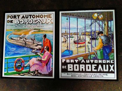 null P. Louis CAZAUBON, Ensemble de deux affiches du port autonome de Bordeaux 1931...