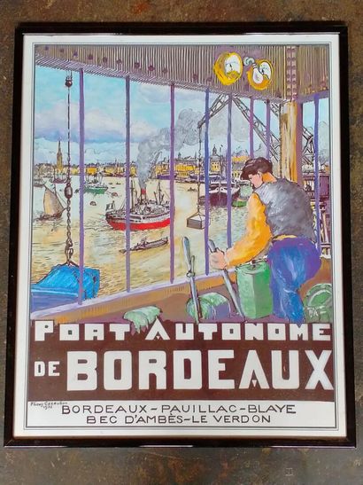 null P. Louis CAZAUBON, Ensemble de deux affiches du port autonome de Bordeaux 1931...
