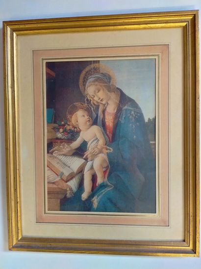 null "La vierge et l'enfant"gravure, 35.5x25.5cm