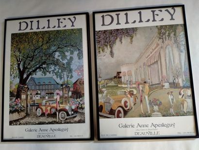 null Suite de deux affiches sous verre DILLEY "Galerie Anne Apesteguy Deauville"...