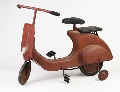  Vespa scooter à pédale, bordeaux, année 50, Long 90cm