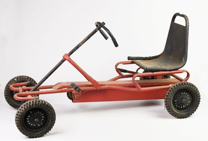 Karting, rouge et noir, année 60-70, Long 1 m 17cm