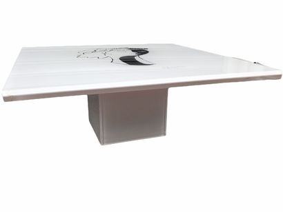 null BRAQUE Georges ( 1882 / 1963 ) Persephata ( 1962 ) Low table in white altuglas,...