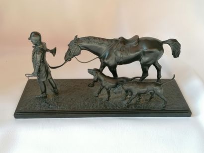null Charles CONRAD 1920 - 2003 «Le retour du piqueux avec son cheval et ses deux...