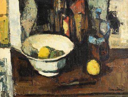 null André LEMAITRE "Still life with lemons" HST, SBD, 65x50cm