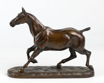 null Gaston d'ILLIERS 1876-1932 "Dolly" Bronze print with light brown patina, signed...