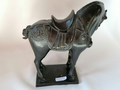 null 20th century school "Circus horse" Bronze print with dark brown patina, H :...
