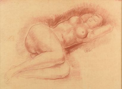 null Antoniucci VOLTI 1915-1989 "Nude of a young woman" sanguine, signed in the middle...