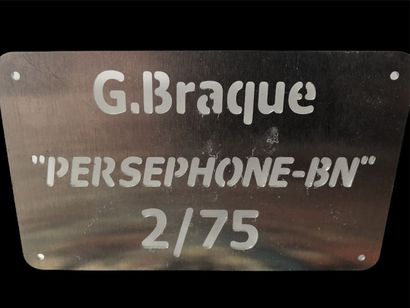 null BRAQUE Georges ( 1882 / 1963 ) Persephata ( 1962 ) Table basse en altuglas blanc,...