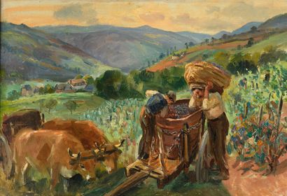null Raymond LECOURT "The Harvest" HST, SBG, 50x74cm