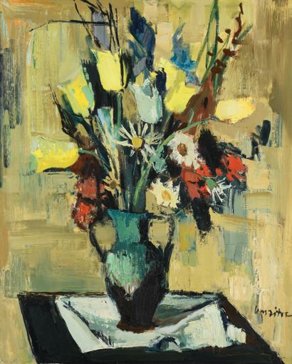 null André LEMAITRE 1909-1995 «Fleurs» HST, SBD, 1964, 60x73cm