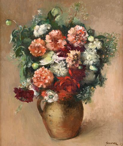 null Paul-Elie GERNEZ 1888-1948 "Still life with flowers" HST, SBD, dated 27, 55...
