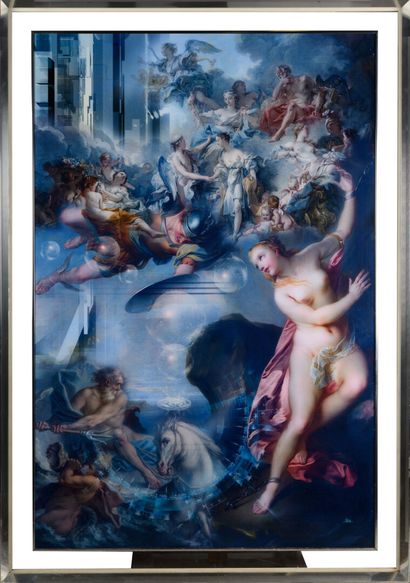 null Pierre CHAZELAT «Renaissance VI» image en relief pièce unique, 150x100cm Certificat...