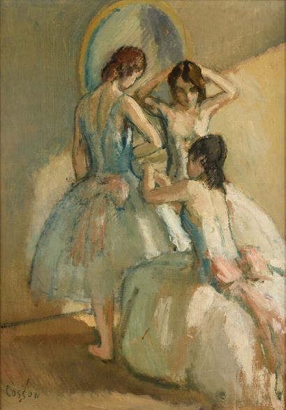 null Marcel COSSON "The three ballerinas" HST, SBG, 46x33cm