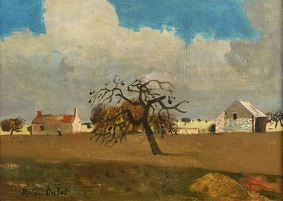 null Roland OUDOT 1897-1981 "Paysage du midi" HST, SBG, 33x46cm