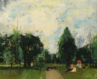 null François GALL "In the park" HSP, SBG, 21x26 cm