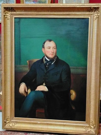 Auguste-Hyacinthe DEBAY 1804-1865 "Portrait du Baron HAUSSMANN" HST marouflée, SBD,...