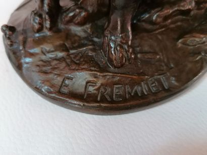 null Emmanuel FREMIET 1824 - 1910 "Two bassets ravageot and ravageole" Bronze proof,...