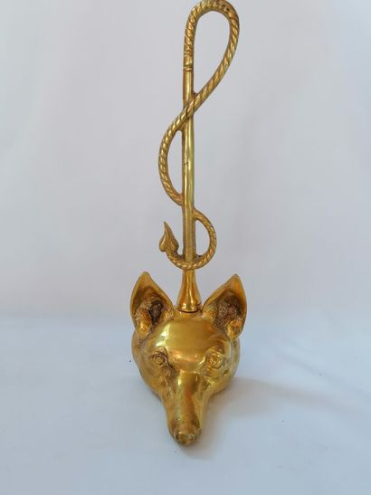 null 20th century school "Fox's head" Bronze print with golden patina 38 cm