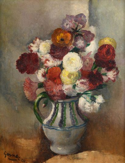 null Paul Elie GERNEZ 1888-1948 "Still life with flowers" HST, SBG, 40x32cm