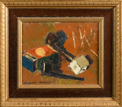 null Jacques BOUYSSOU 1926-1997 "Still life with pipes and matches" HST, SBG, 22...