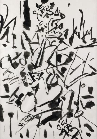 null GEN-PAUL "The Cellist" ink on paper. SBD, 39,5x287cm