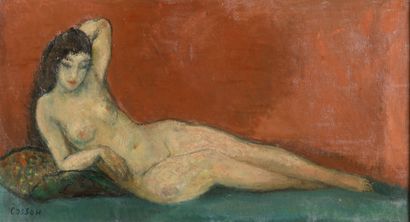 null Marcel COSSON 1878-1956 Reclining Nude HST, SBG, 34x60.5cm