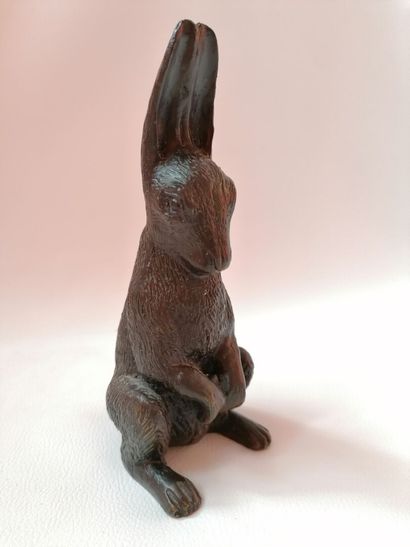 null "Hare with erect ears" in alloy H : 20cm