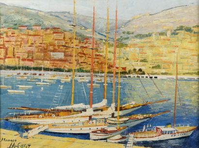 null Henri CALOT "The port of Monaco" HST, SBG, 60x80cm