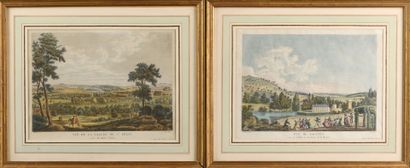 null Deux gravures "Vue de Salency" 17x22.5cm et "Vue de la Vallée de St Félix" ...