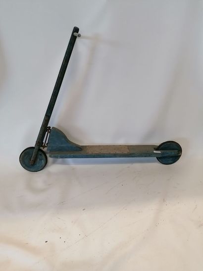 null Blue wooden scooter, 87 cm, year 20