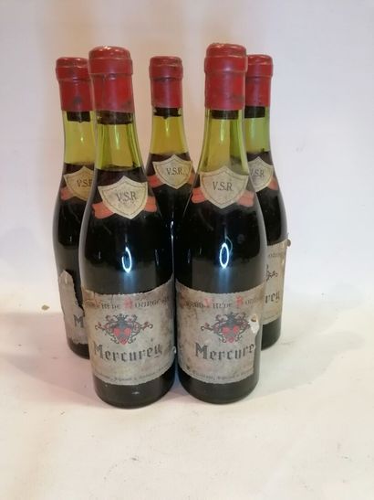 null 
5 bouteilles de Mercurey, 1971 (vendu en l'état sans garantie)
