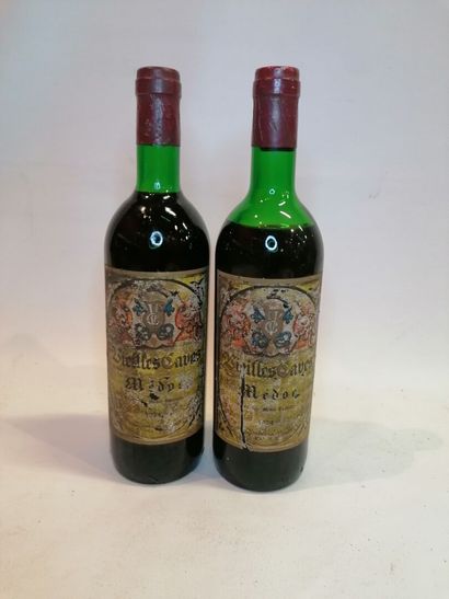 
2 bouteilles Vieilles caves Medoc, 1974...