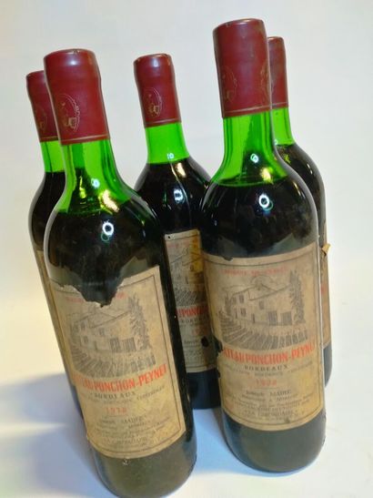 
5 bouteilles, Château du Ponchon, 1985 (vendu...