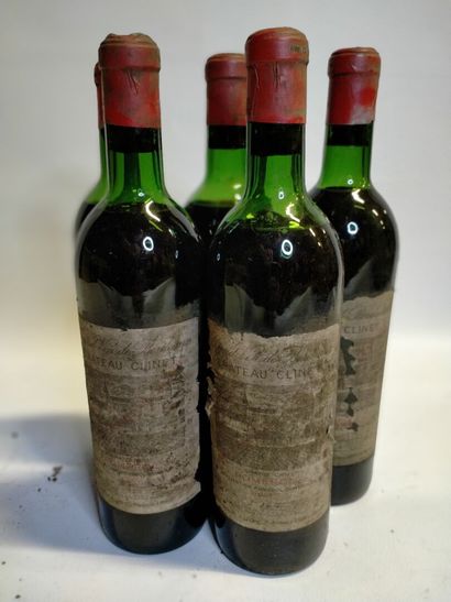 null 
5 bouteilles, Château Clinet Pomerol grand cru classé 1967 (vendu en l'état...