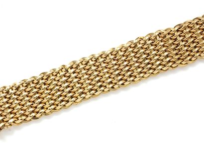 Bracelet cuff in gold 750 thousandth, braided...