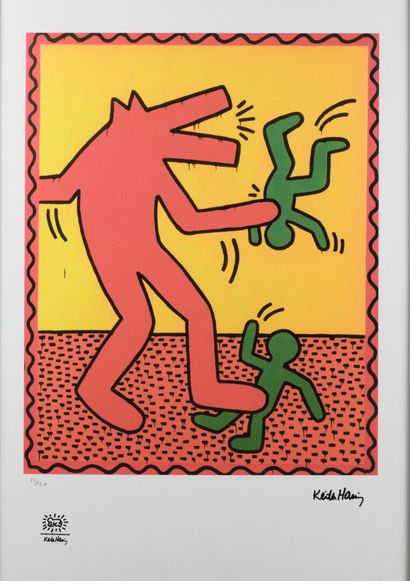 null Keith HARING "Pop Art 4" Serigraphy 21/150, SBD, 49x69cm