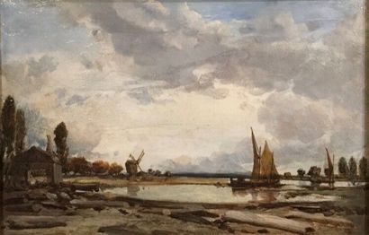 null James WEBB (1825-1895) "View of the Thames" HST, 20x30cm, signature and address...