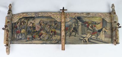 null Part of a late 18th century Sicilian painted panel "Carlotto Libera Organte...