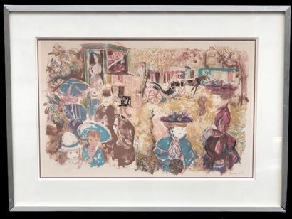 null Emilio GRAU-SALA (1911-1975) "Afternoon in the park" Lithograph, SBD, 35 x 55...