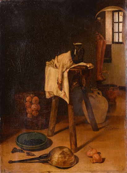 null Frédéric Auguste DELAISSE "Interior Scene" HST, SBD, 33x24cm, unframed