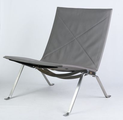 null Paire de fauteuils Poul KJAENKHOLM PKZZE - KOLD-CHRISTENSEN, Poincon de l'éditeur,...