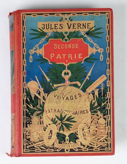 null HETZEL Jules Verne, Gilt cardboard back with lighthouse Extraordinary Journeys,...