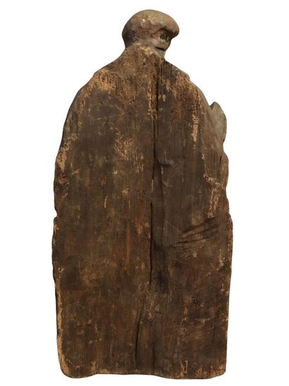 null Oak sculpture with traces of polychromy "Doctor of the Law" seated on a stall,...