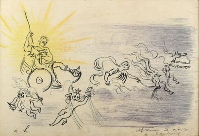 null André HAMBOURG (1909-1999) "Fontaine au chevaux" lithographie EA, signé au crayon...