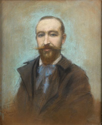 null Jules GRUN (1868-1938) "Portrait of a man" pastel, 46x38cm