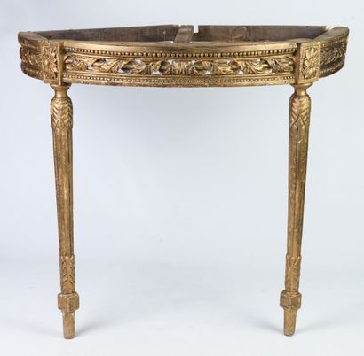 null 18th century console, gilded wood, without marble