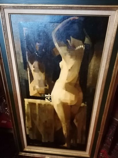 null M.DEPRE "Nude with mirror" HST, SBG, 101x50cm