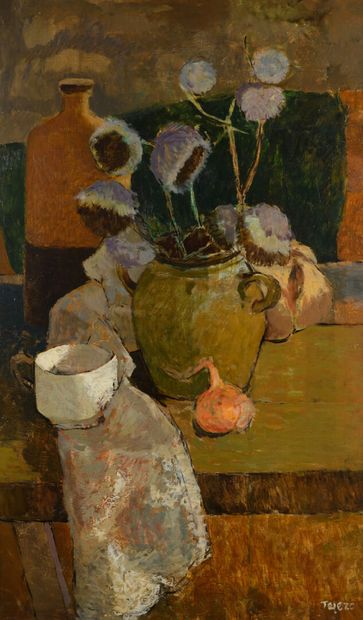 null TEJERO "Still life with thistles" HSP, SBD, 100x60cm