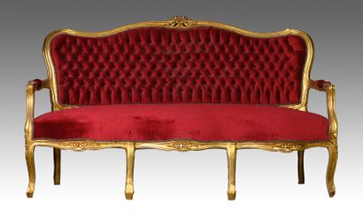 null Napoleon III style gilded wood sofa